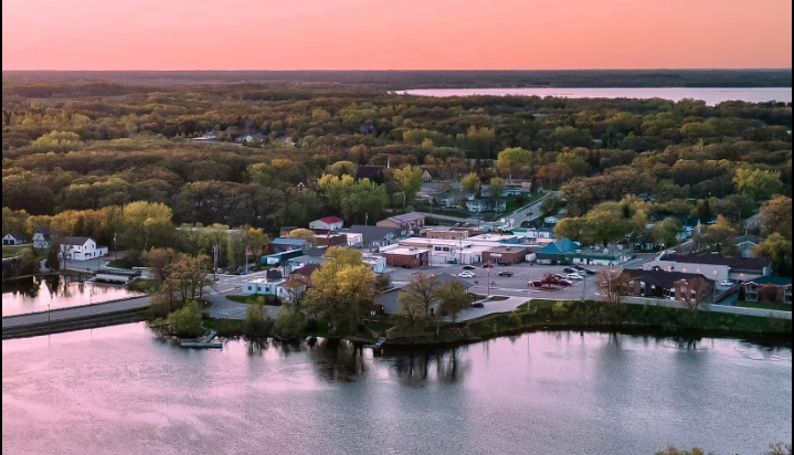 aerial shot of new london mn